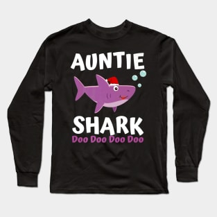 Auntie Shark Premium Christmas Mommy Shark Daddy Shark Long Sleeve T-Shirt